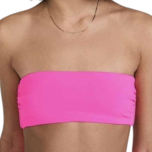 Mara Hoffman Abigail Bandeau Bikini Top in Rosa Shocking - Size XL - Picture 1 of 8